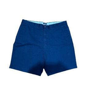 LANDS' END Mens Traditional Fit Blue Shorts Flat Front 8.5" Inseam Sz 42